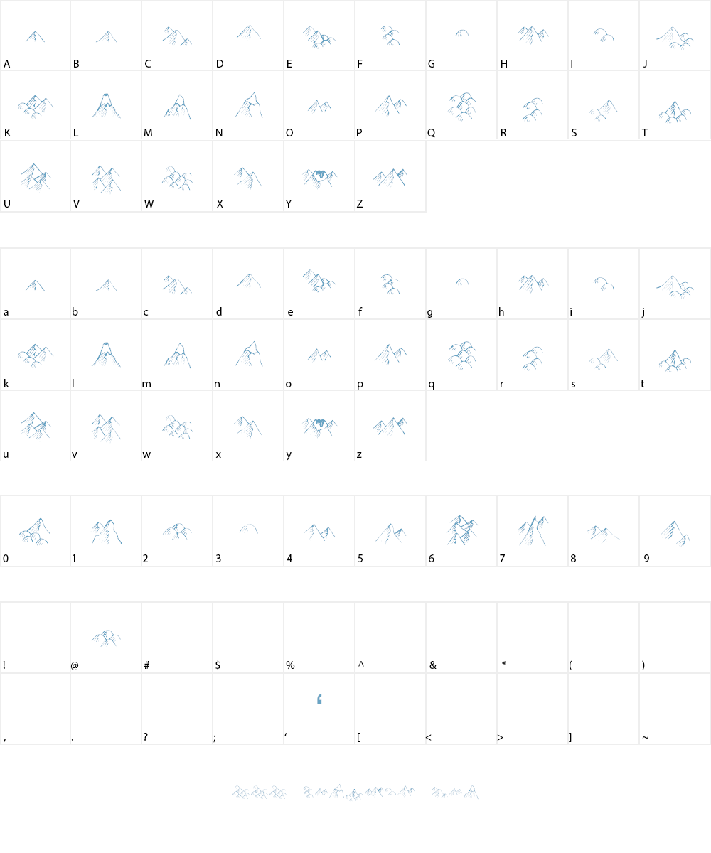 Hill Country Font Character